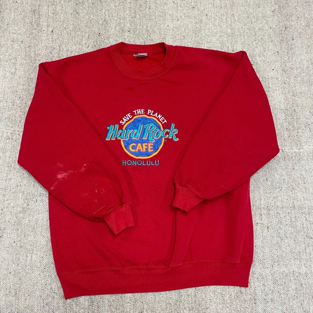 Vintage Honolulu Graphic Sweatshirt Men Large Red 1990s Jerzees